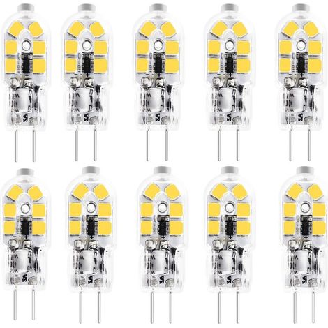 10 pcs ampoules LED G4 – 3W – AC/DC12V – 150 lm – Deux broches – Blanc chaud 3000K – Style maïs pour éclairage intérieur et spots (1/5)