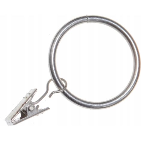 Anneaux à clips Ø 37 mm pour tringle à rideaux, métal chromé, lot de 100. (1/5)