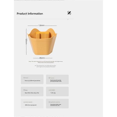 Kaffeesatz-Eimer Polygone Espressosatz-Entsorgungsbehälter Weiß-- (1/5)
