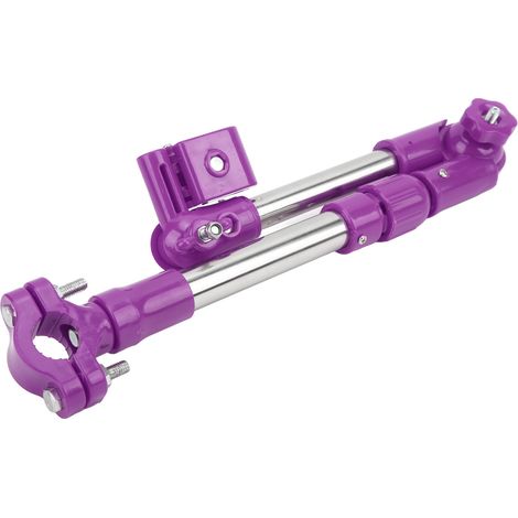 Support de parasol de vélo en acier inoxydable, réglable à 360°, télescopique, pour fauteuil roulant, violet (1/5)