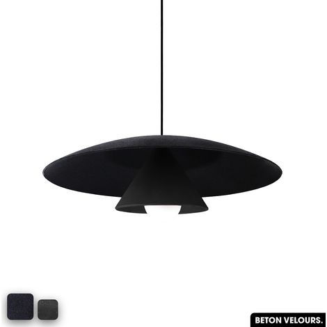 Lampe de suspension en béton velours - OLEMI VELVET CONCRETE ANTHRACITE - NOIR (1/3)