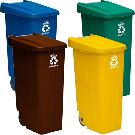 poubelle wellhome 4 unités 110l empilable à roulettes (1/5)