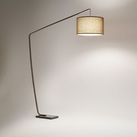 Piantana Zoe metallo colore bronzo e base marmo nera metallizzato con paralume marrone attacco E27 (1/2)