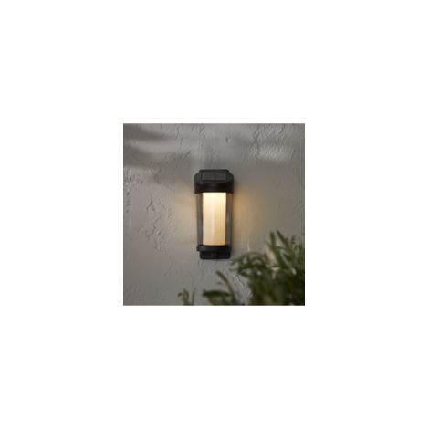 LED Solarlampe ,Alippa' zur Wandbeleuchtung, Dämmerungssensor, schwarz, H 21cm (1/5)