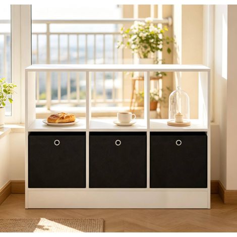 Würfelregal mit 3 Stoffschubladen 30x80x61 cm OKMYHOME (1/5)