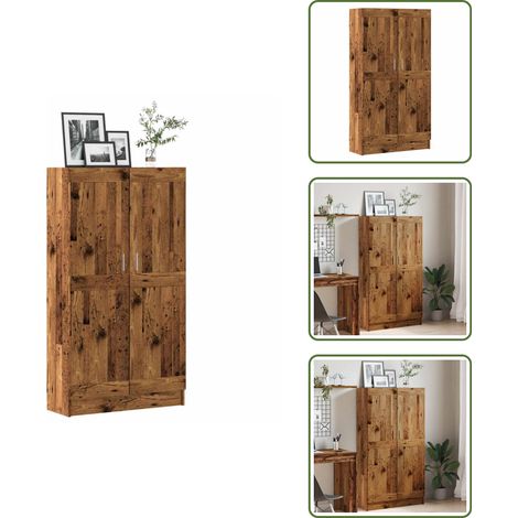 vidaXL Bücherschrank Altholz-Optik 82,5x30,5x150 cm Holzwerkstoff (1/5)