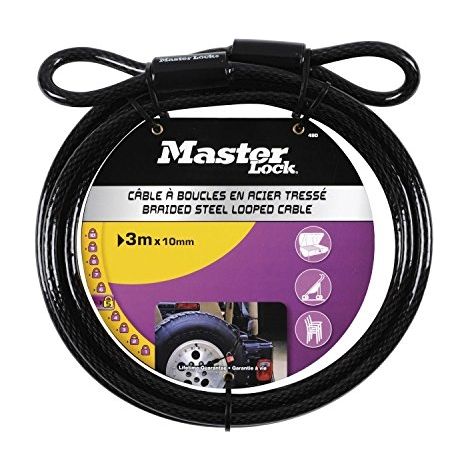 Master Lock 49EURD cable antirrobo negro 3 m acero 10 mm