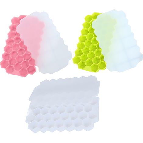 3 pièces Bac à glaçons en silicone, flexible et facile à démouler, avec couvercle anti-déversement, pour glaçons petits ou moyens (1/5)