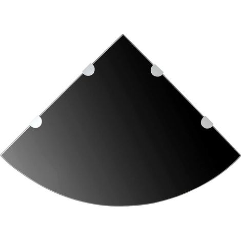 vidaXL Étagère de coin avec supports chromés Verre Noir 45 x 45 cm (1/5)