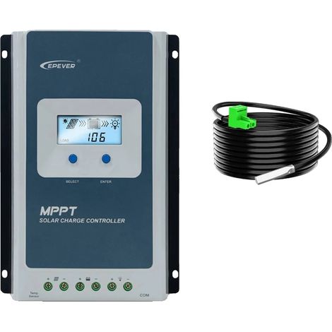 Controlador de carga solar, tecnología MPPT, pantalla LCD, con RTS, 20A-b (1/2)