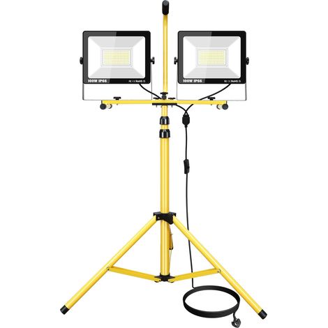 2x 100W (200W) Projecteur de Chantier LED avec Trépied Pied (1/5)
