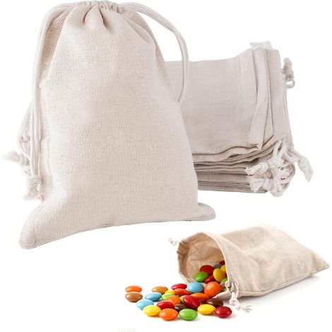 Lot de 16 Sachets en Coton,15 X 20 Cm Sacs en Tissu avec Cordon,Sacs en Lin,Petits Sac en Tissu,Sachets en Toile De Jute,Sac Cadeau avec Cordon de Serrage,pour Mariages Bijoux Noël La Fête Bricolage (1/5)