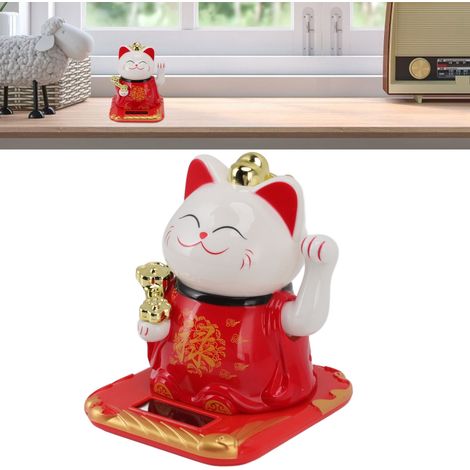 Ornement chat porte-bonheur à énergie solaire, idéal pour la maison, le bureau, la voiture et comme cadeau Ornement chat porte-bonheur à énergie solaire (1/5)