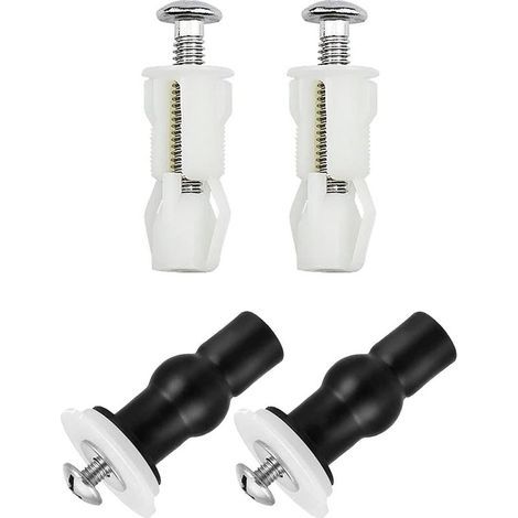 Lntyq Lot de 4 Abattant WC Fixations Charnières Vis D'expansion pour Couvercle de Toilette Fixation Abattant WC Vis pour Lunette Toilette Ensemble, Pièces de Rechange pour Couvercle de Toilette (1/5)