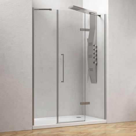 Doccia nicchia battente 165 cm con 2 laterali fissi  KT6000 kamalu