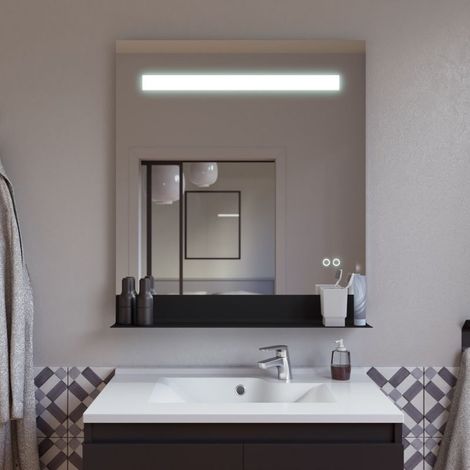 Miroir lumineux ETAL PLUS avec LED réglable et tablette - 70x80 cm (1/3)