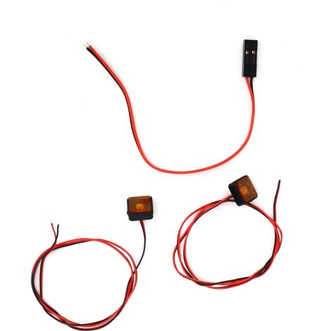 Phares LED orange pour voitures télécommandées, installation facile, alimentation positive et négative. (1/5)