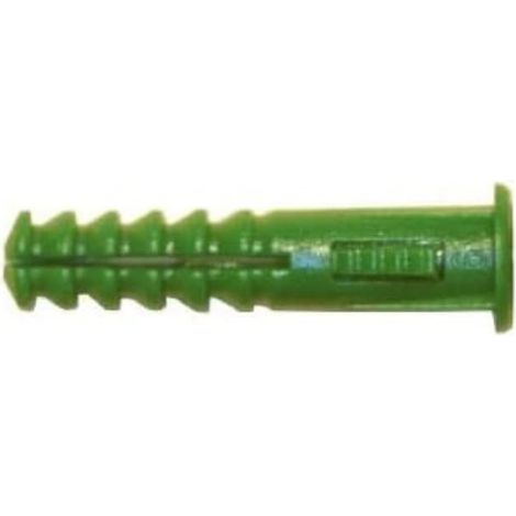 Cheville avec Collerette, 6mm x 30mm, Vert, Boîte de 250
