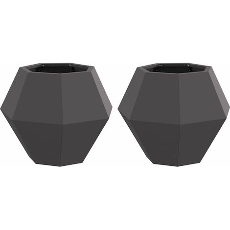 Planter 2 pcs Black 50 x 50 x 40 cm Steel vidaXL