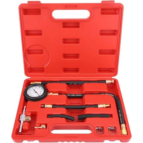 Jauge de Pression d'Injection de Carburant 0-100PSI, TU-113 Testeur de Pression de Carburant/d’Huile de Jauge d'Essence Outil de Diagnostic de Pression d'Essence (1/5)