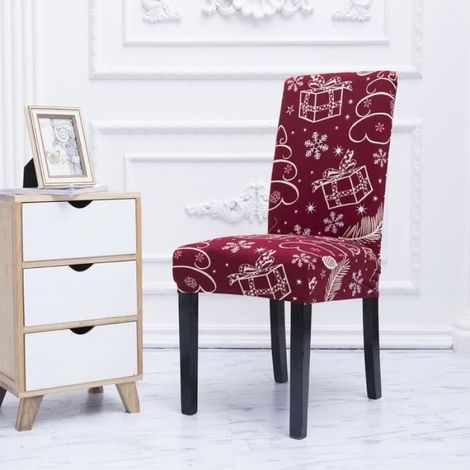 Housse De Chaise - Polyester Et Elasthanne - Hauteur Dossier 48-62 Cm - Pour Fêtes Et Intérieur - 1 Pièce