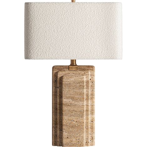 Lampe à poser déco travertin élégante - Beige sable texturé effet travertin (1/3)