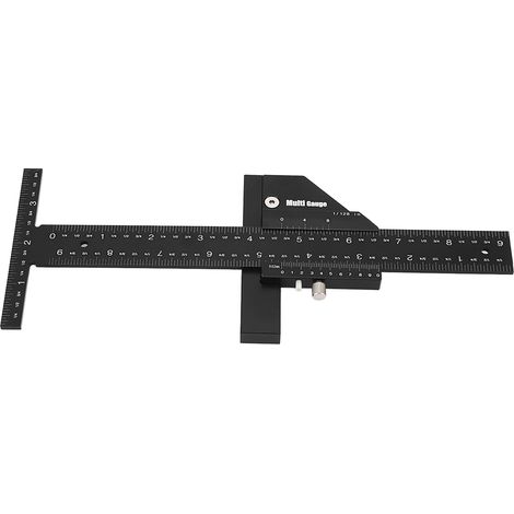 0 bis 250 mm, 10 Zoll T-förmiges Holzbearbeitungslineal aus Aluminiumlegierung mit Doppelfunktion: Anreißlineal und Markierungsstift (1/5)