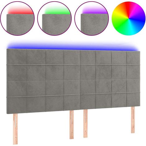 Maison Exclusive - Cabecero con luces LED terciopelo gris claro 1 (1/5)