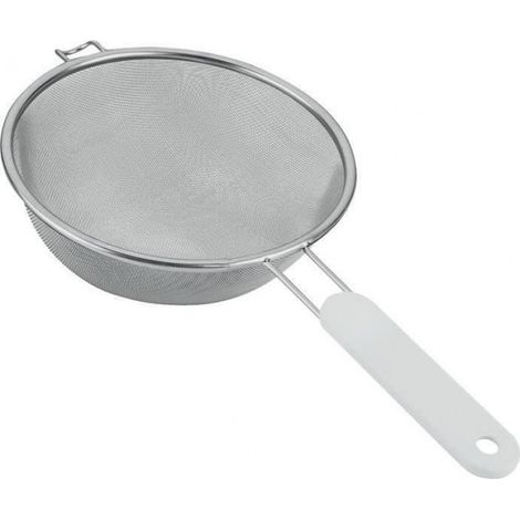 Passoire tamis - - D : 16 cm - Inox et plastique - Maille fine - Couleur blanche (1/4)