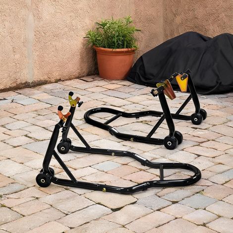 Support moto combiné avant arrière en acier avec capacité de 200 (1/5)