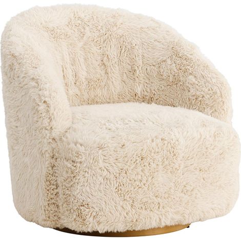 Fauteuil Imitation Fourrure "Astru" 75cm Beige (1/5)