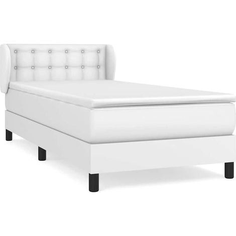 Maison Exclusive - Giroletto a Molle con Materasso Bianco 100x200 cm in Similpelle (1/5)