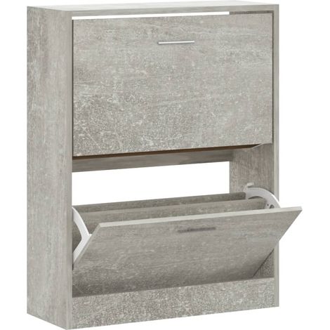 Meuble à chaussures,Armoire à chaussures Gris béton 63x24x81 cm Bois d'ingénierie CFW2719425 (1/5)