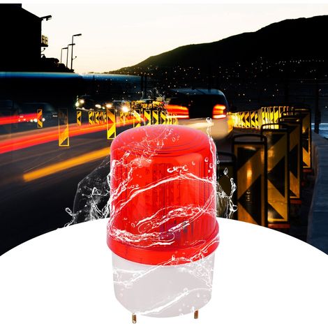 Phare LED Rouge Clignotant pour Chantier, Entrepôt Extérieur - Alimentation 110V (1/5)