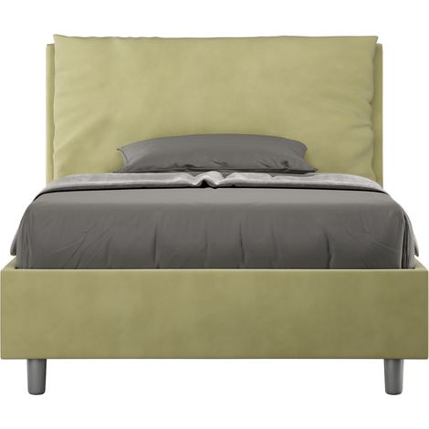 Letto 1 Piazza E Mezzo 120x210 cm Senza Rete Imbottito in Microfibra Antea Large Tè Verde (1/5)