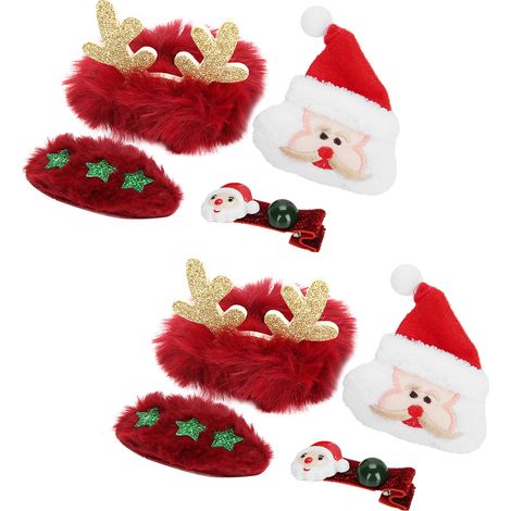 2er-Set süße Haarnadeln, Broschen, Haarbänder, Haaraccessoires, Weihnachtsgeschenk, Dekoration für Mädchen, Weihnachtsmann-Typ (1/5)