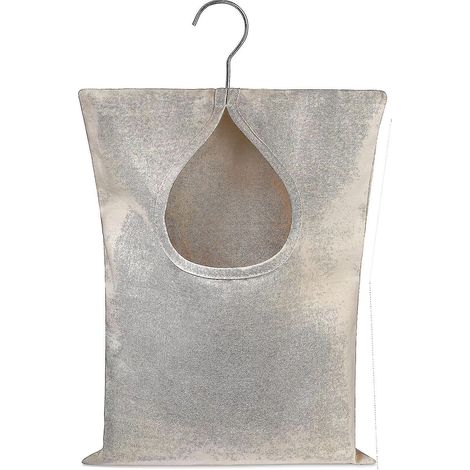 Sac à pinces à linge pratique - peut contenir 100 pinces à linge de taille moyenne, en polyester résistant, avec crochet pour suspendre et glisser facilement sur les vêtements. (1/3)
