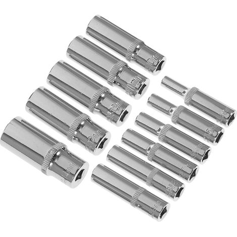 1ensemble Jeu Douilles Hexagonales Longue Douille Crv Compatible Avec Clé à Cliquet Acier Au Chrome-vanadium Avec Anti