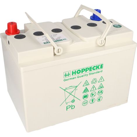 Hoppecke trak bloc 12V 60Ah 12 TB 60 AGM Blei Traktions-/ Blockbatterie M8 Anschluss (1/5)