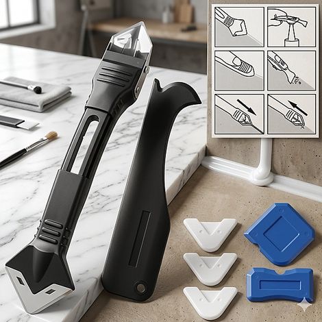 9 in 1 silicone sealant tool kit, caulking remover scraper mould