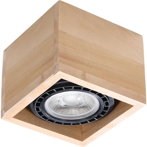 QUATRO 1 ceiling lamp in natural wood (1/5)