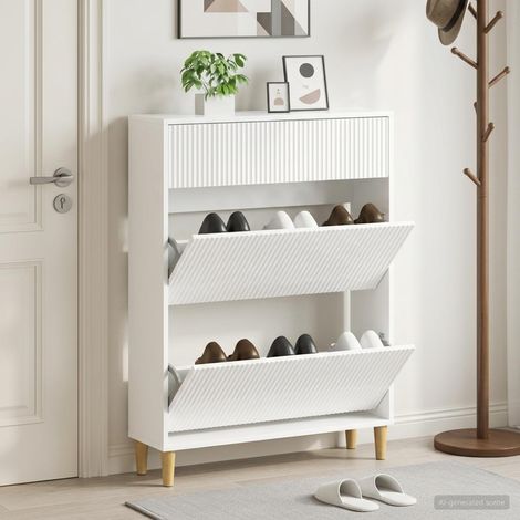 vidaXL Shoe Cabinet ARNHEM 78 x 24 x 103 cm Engineered Wood (1/5)