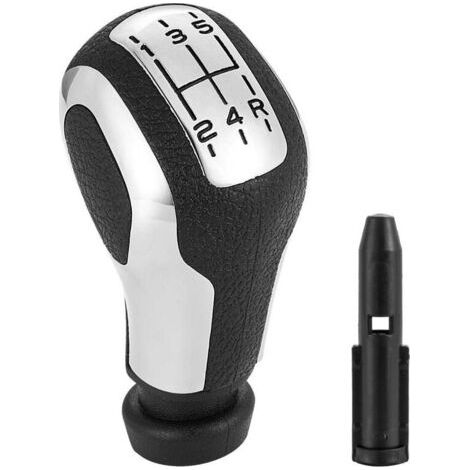 Pommeau de levier de vitesse noir 5 vitesses avec adaptateur pour Peugeot 106 206 207 307 407 (1/5)