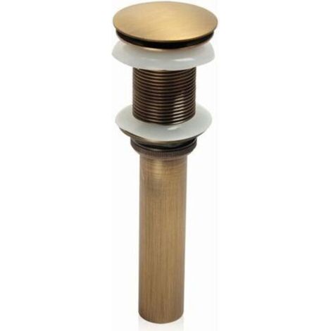 Einteilige Push-Pull-Pop-Up-Klick-Spültischarmatur ohne Überlauf (Antikmessing) dengyank (1/5)