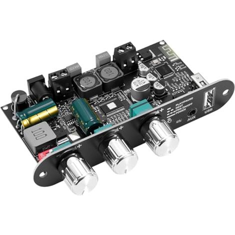Amplificateur stéréo mono HiFi Bluetooth 5.3 ZK-1001U, puissance de sortie de 100 W, connexion TWS, circuit d'alimentation, mini amplificateur audio pour enceintes DIY d'intérieur et d'extérieur, entr (1/5)