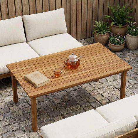 vidaXL Table Top 110 x 55 x 3.5 cm Rectangular Solid Teak Wood Natural (1/5)