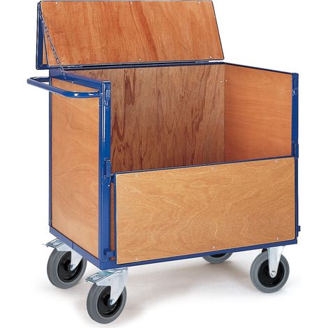 Rollcart Holzkastenwagen halb geklappt mit Deckel 1165x765mm