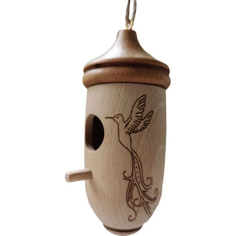 Maison pour Colibris en Bois - Nichoir Extérieur à Suspendre pour Jardin, Mangeoire à Oiseaux (1/5)