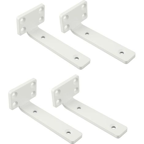 Lot de 4 Supports d' Étagère Flottants,10 x 5 CM, Équerre Étagere Durable et Pratique, Equerre Etagere Murale avec Vis, Blanc (1/5)