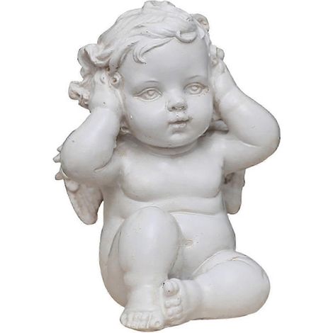 Statuette d'ange chérubin nordique, figurine d'aile, pour étagère, décoration de table intérieure et extérieure-Do not listen